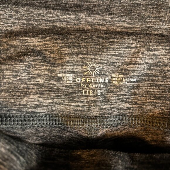 Offline By Aerie Leggings Ankle Crop Gray Pull On Active Pants Stretch Womens L - Picture 4 of 4